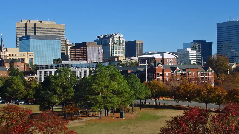 Fall skyline of Columbia SC from Arsenal Hill