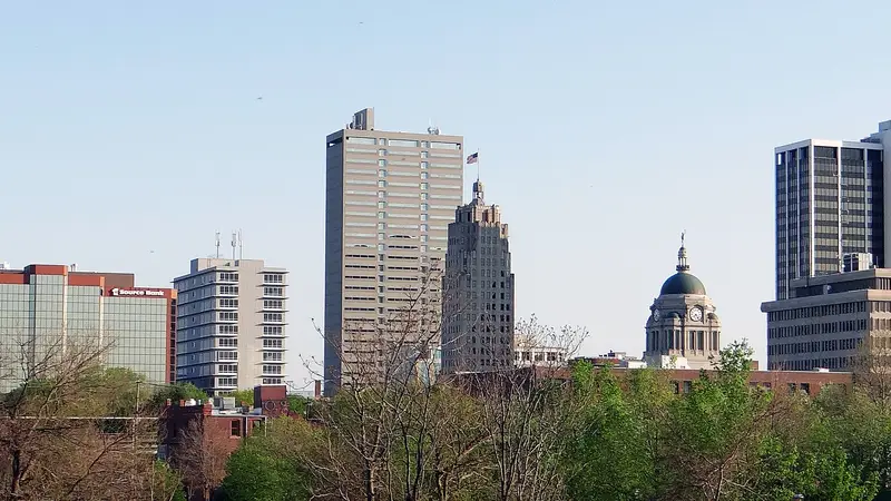 Downtown Fort Wayne, Indiana Skyline from Old Fort, May 2014