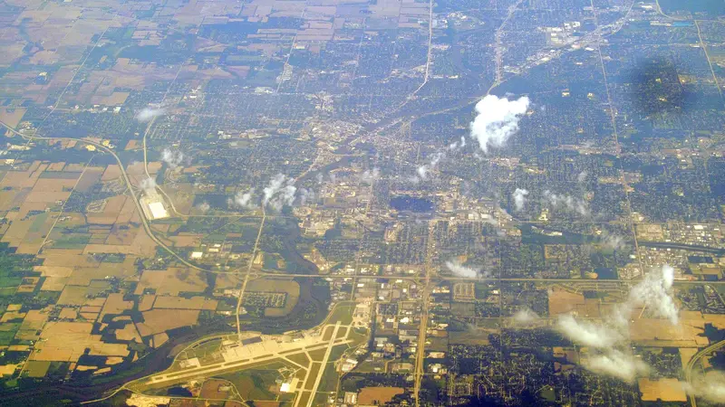 Aerial view of Rockford, Illinois, June 2017