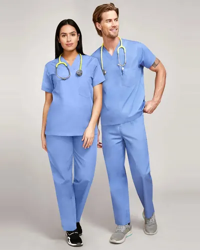 allheart Unisex Scrub Set: V-Neck Top & Drawstring Pant