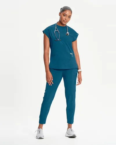 Cherokee Infinity Women's Mock Neck Top + 5-Pocket Drawstring Jogger